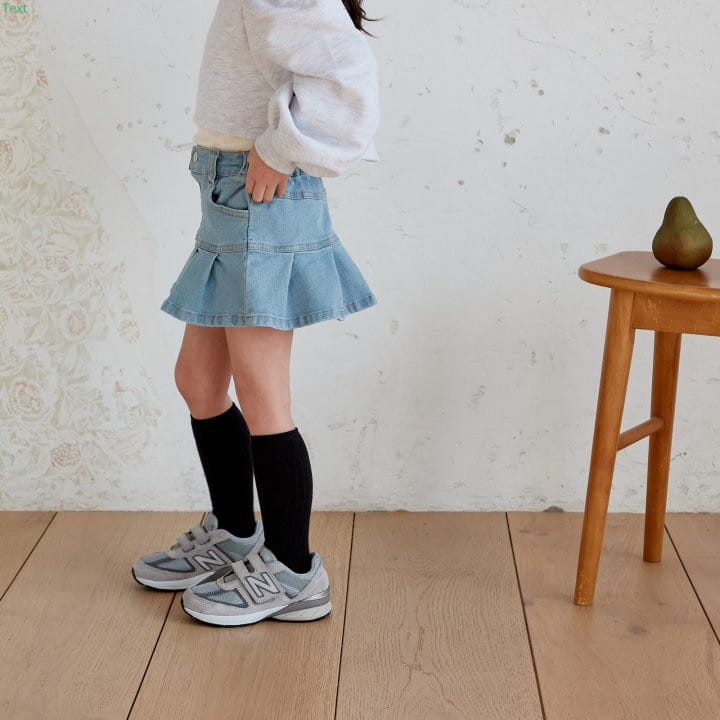 Honeybee - Korean Children Fashion - #childofig - Denim Wrinkle Skirt