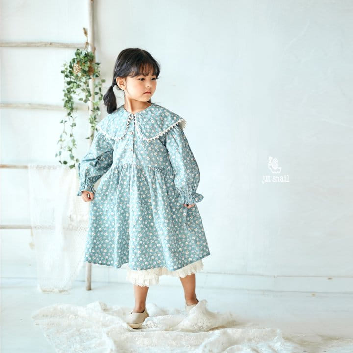 JM Snail - Korean Children Fashion - #magicofchildhood - Hei Small Small Flower Collar One-piece - 5