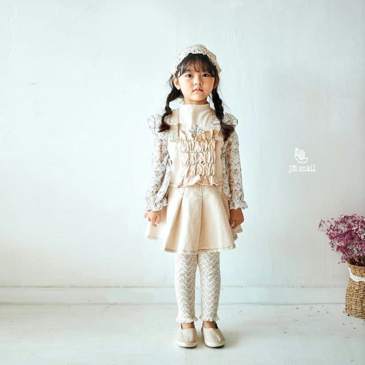 JM Snail - Korean Children Fashion - #minifashionista - Plare Wrinkle Skirt Cream - 3