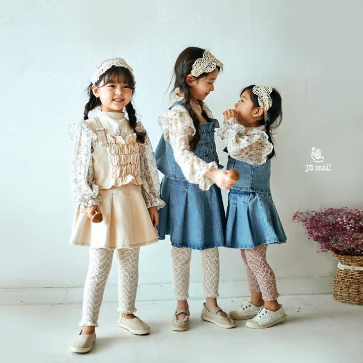 JM Snail - Korean Children Fashion - #toddlerclothing - Plare Wrinkle Skirt Cream - 6