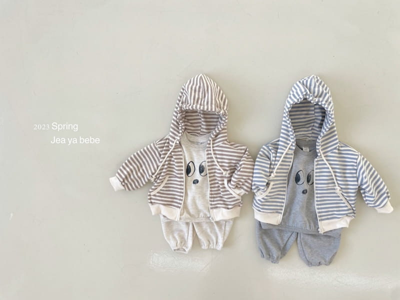 Jeaya & Mymi - Korean Baby Fashion - #babyootd - Bebe Stripes Hoody Zip-up