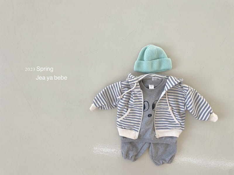 Jeaya & Mymi - Korean Baby Fashion - #babyoutfit - Bebe Stripes Hoody Zip-up - 3