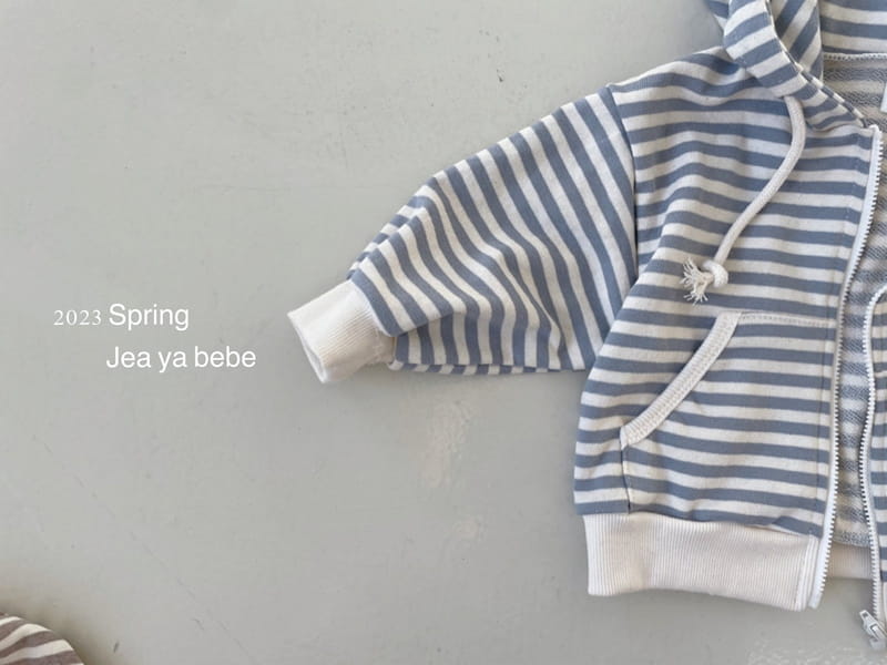 Jeaya & Mymi - Korean Baby Fashion - #onlinebabyboutique - Bebe Stripes Hoody Zip-up - 5