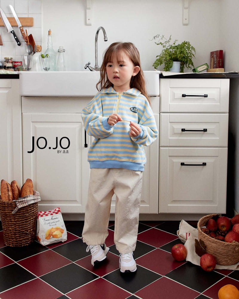 Jo Jo - Korean Children Fashion - #childrensboutique - Collar Stripes Sweatshirt - 4