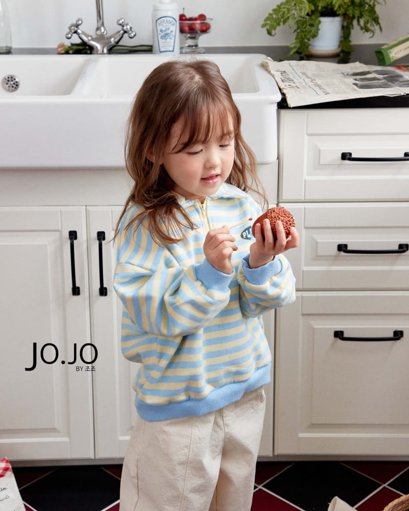 Jo Jo - Korean Children Fashion - #discoveringself - Collar Stripes Sweatshirt - 5