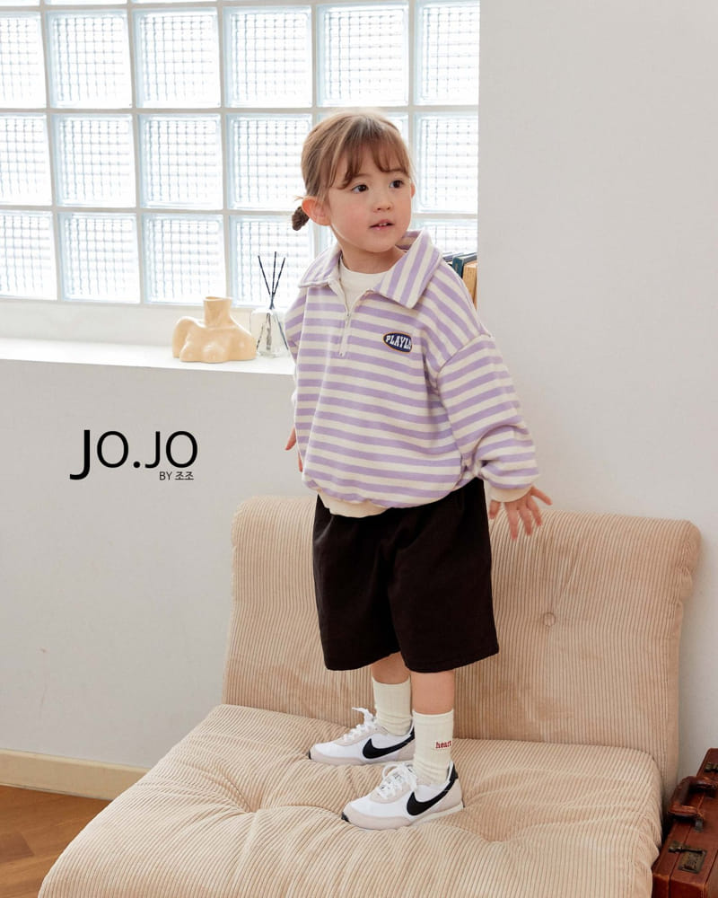 Jo Jo - Korean Children Fashion - #magicofchildhood - Collar Stripes Sweatshirt - 12