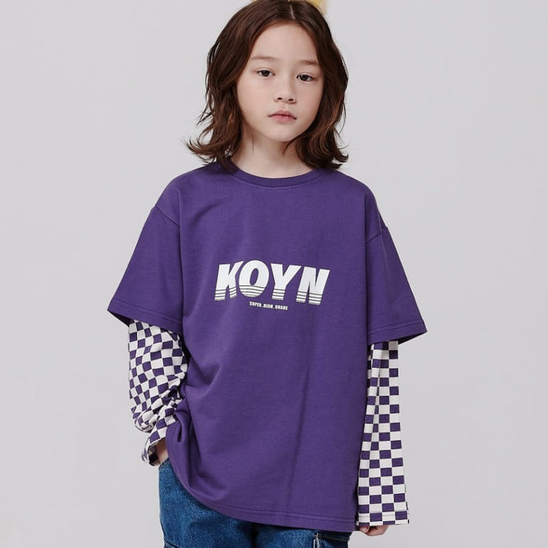 Kokoyarn - Korean Children Fashion - #fashionkids - Checker Layered Tee - 2