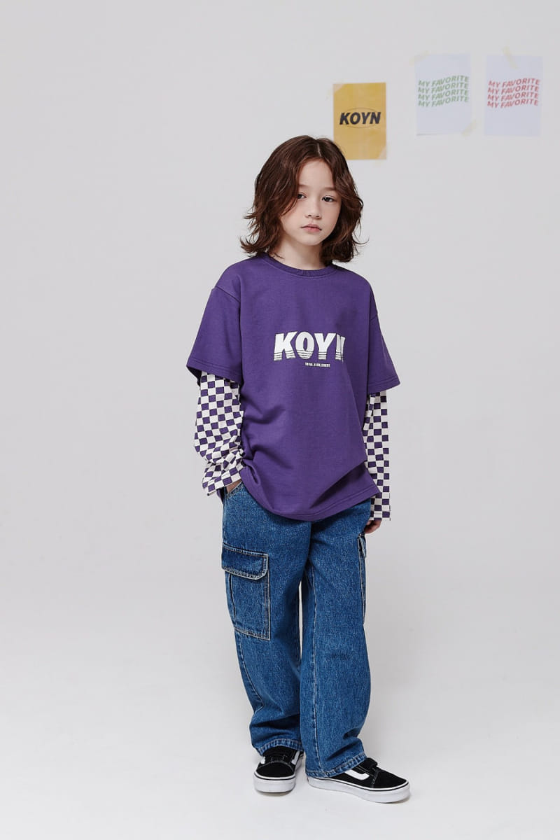 Kokoyarn - Korean Children Fashion - #kidsshorts - Checker Layered Tee - 4