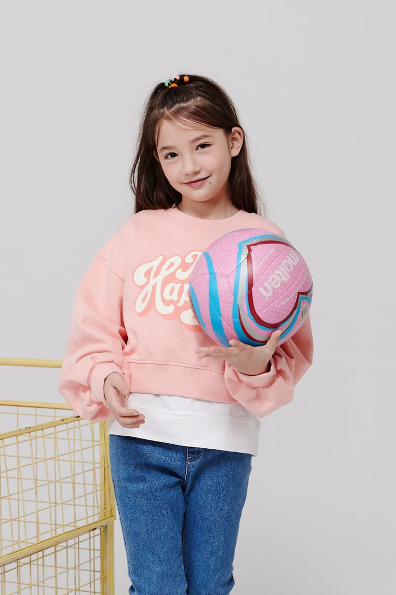 Kokoyarn - Korean Children Fashion - #minifashionista - Be Happy Crop Sweatshirt Sleeveless Set - 7