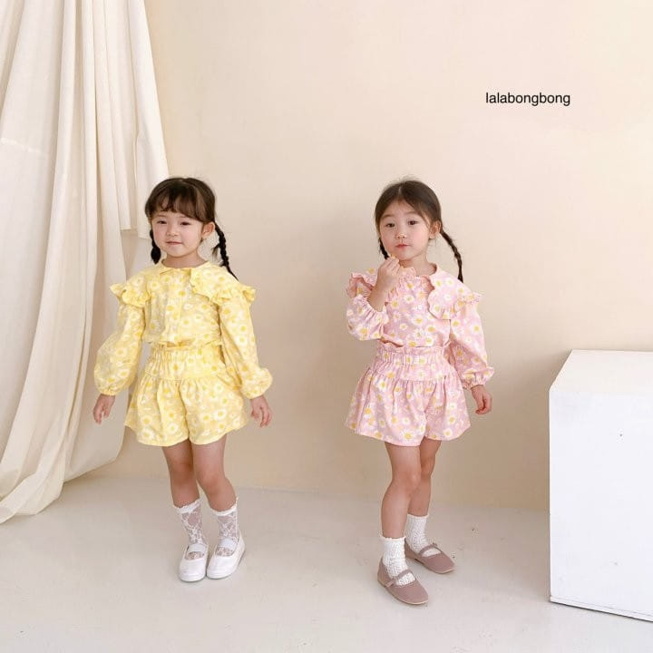 Lalabongbong - Korean Children Fashion - #Kfashion4kids - Dasiy Top Bottom Set - 12