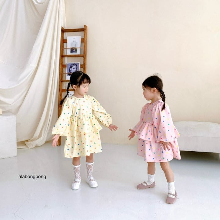 Lalabongbong - Korean Children Fashion - #childofig - Heart Cancan One-piece - 3