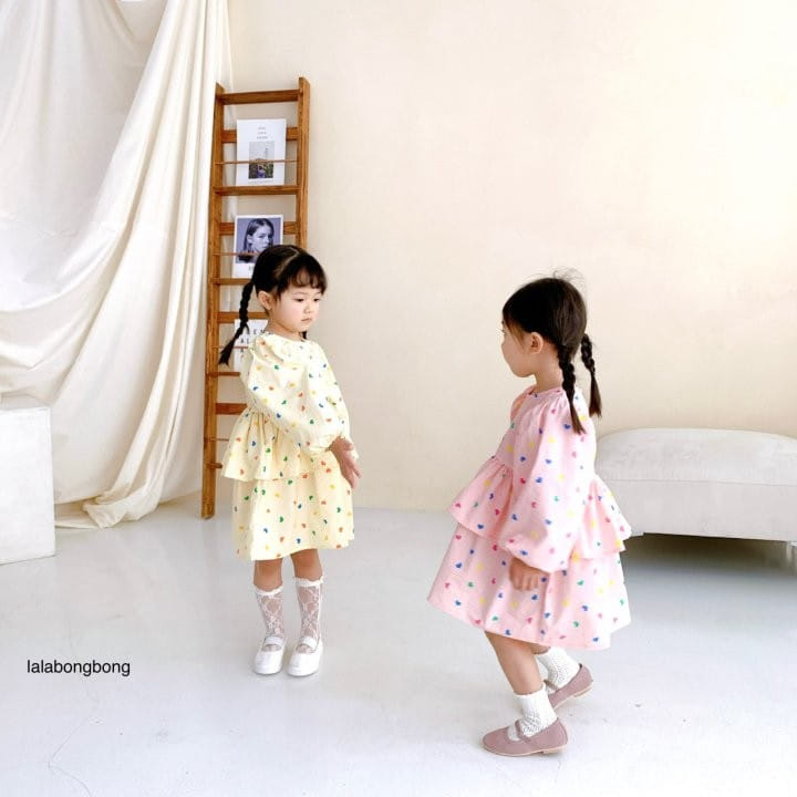 Lalabongbong - Korean Children Fashion - #childofig - Heart Cancan One-piece - 4