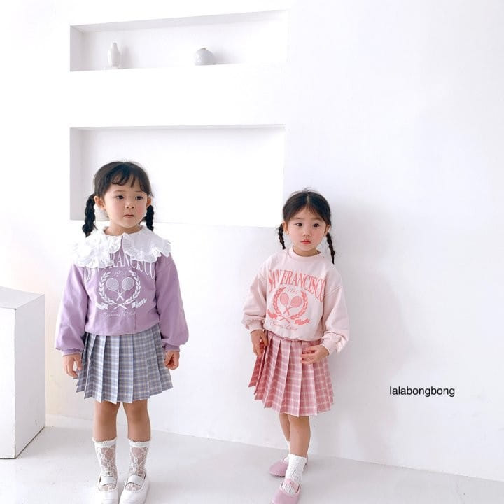 Lalabongbong - Korean Children Fashion - #childofig - Check Wrinkle Skirt - 4