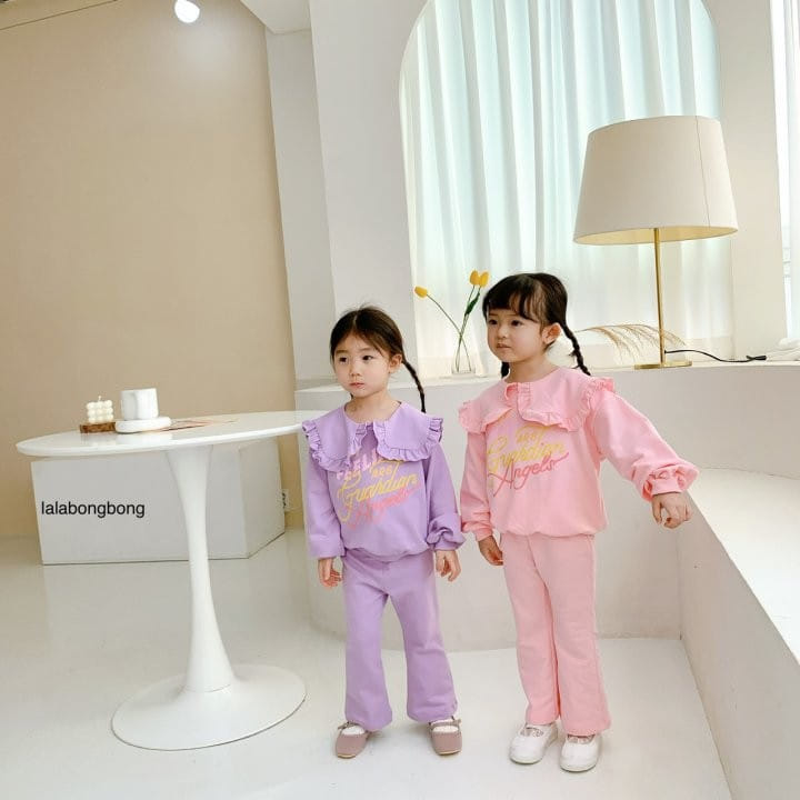 Lalabongbong - Korean Children Fashion - #discoveringself - Collar Angel Top Bottom Set - 3