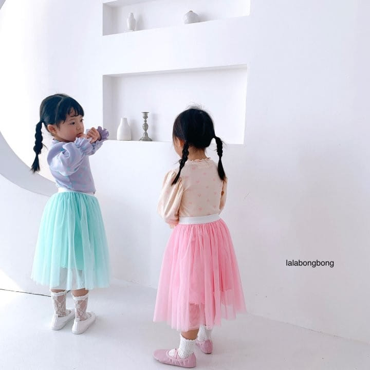 Lalabongbong - Korean Children Fashion - #discoveringself - Heart Puff Tee - 5