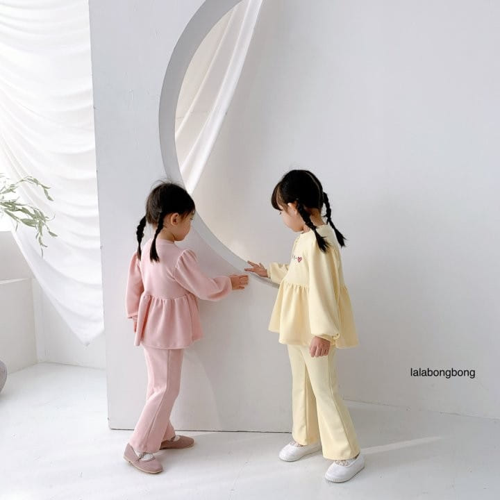 Lalabongbong - Korean Children Fashion - #designkidswear - Heart Top Bottom Set - 4