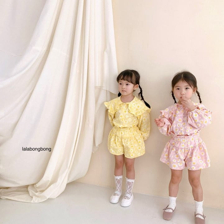 Lalabongbong - Korean Children Fashion - #fashionkids - Dasiy Top Bottom Set - 8