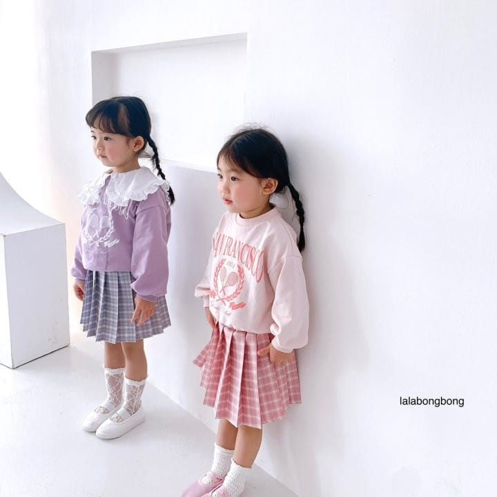 Lalabongbong - Korean Children Fashion - #fashionkids - Check Wrinkle Skirt - 7