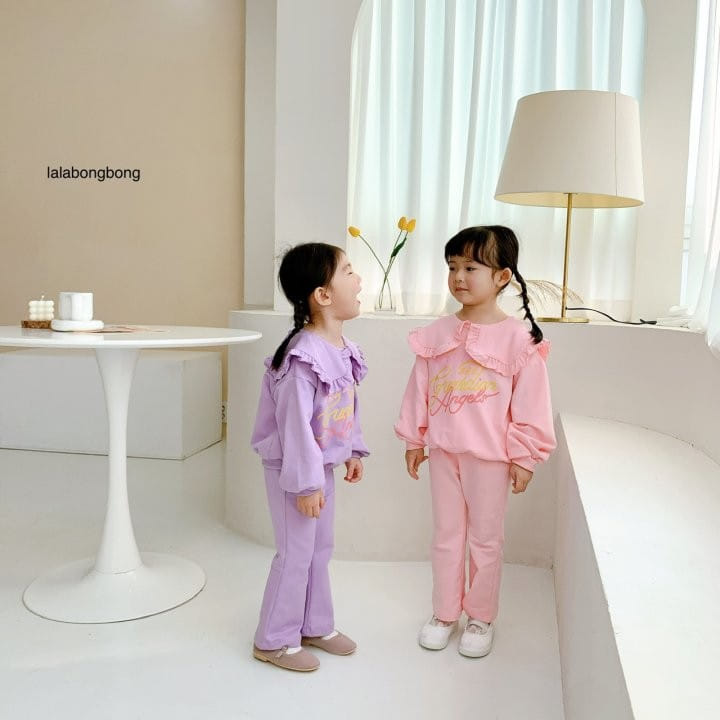 Lalabongbong - Korean Children Fashion - #discoveringself - Collar Angel Top Bottom Set - 4