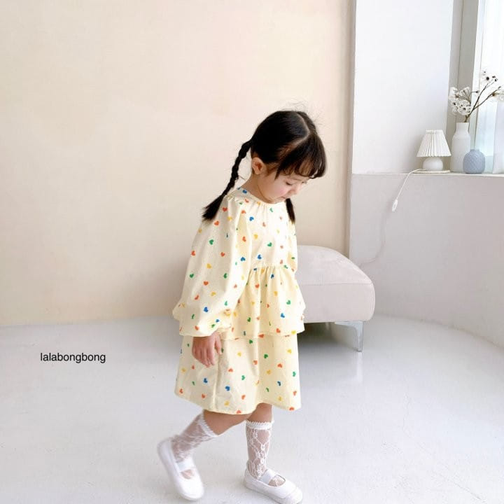 Lalabongbong - Korean Children Fashion - #fashionkids - Heart Cancan One-piece - 8