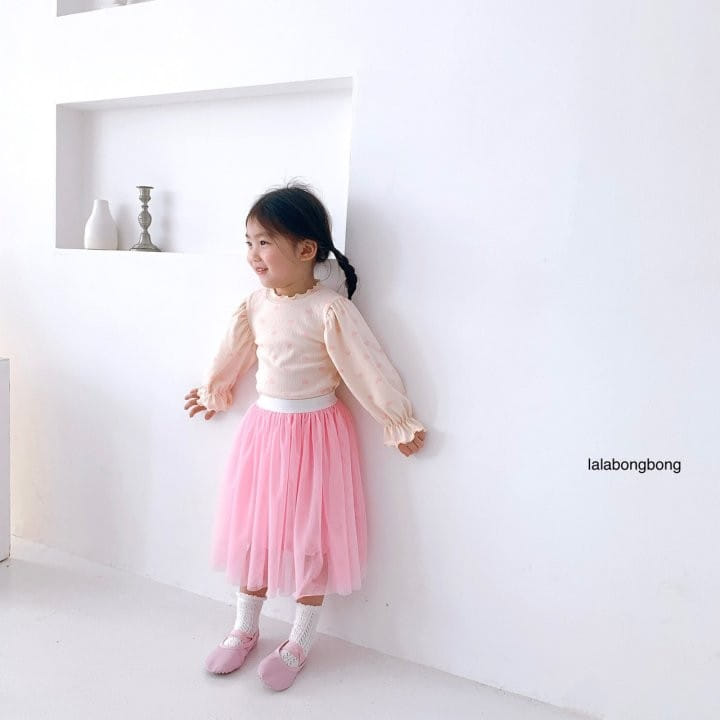 Lalabongbong - Korean Children Fashion - #fashionkids - Heart Puff Tee - 6