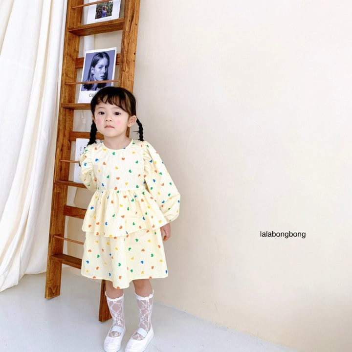 Lalabongbong - Korean Children Fashion - #kidzfashiontrend - Heart Cancan One-piece - 11