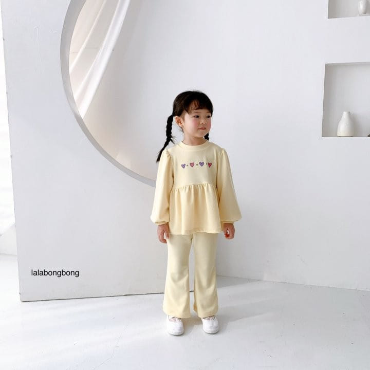 Lalabongbong - Korean Children Fashion - #minifashionista - Heart Top Bottom Set - 12