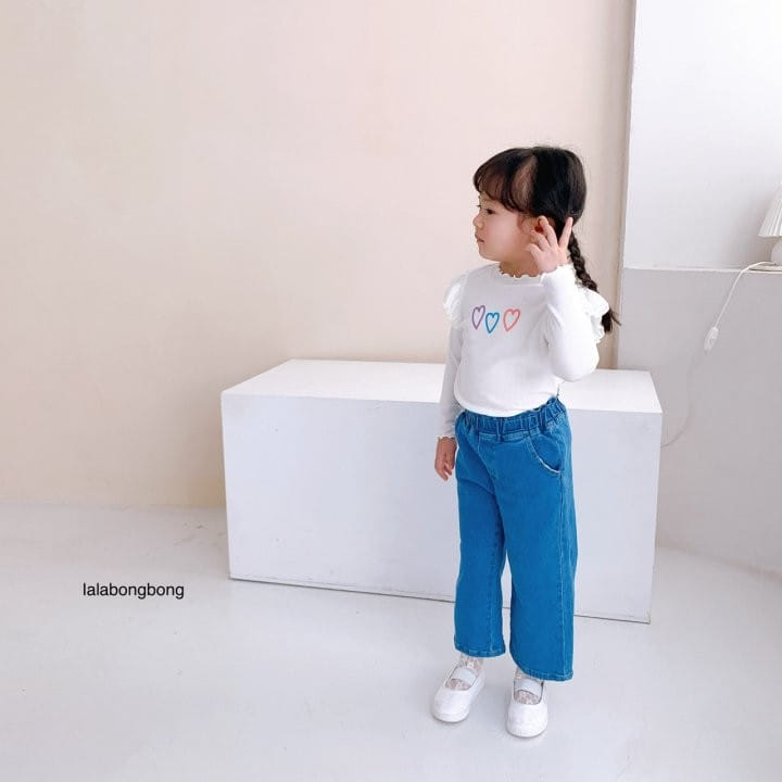 Lalabongbong - Korean Children Fashion - #toddlerclothing - Frill Jeans - 4