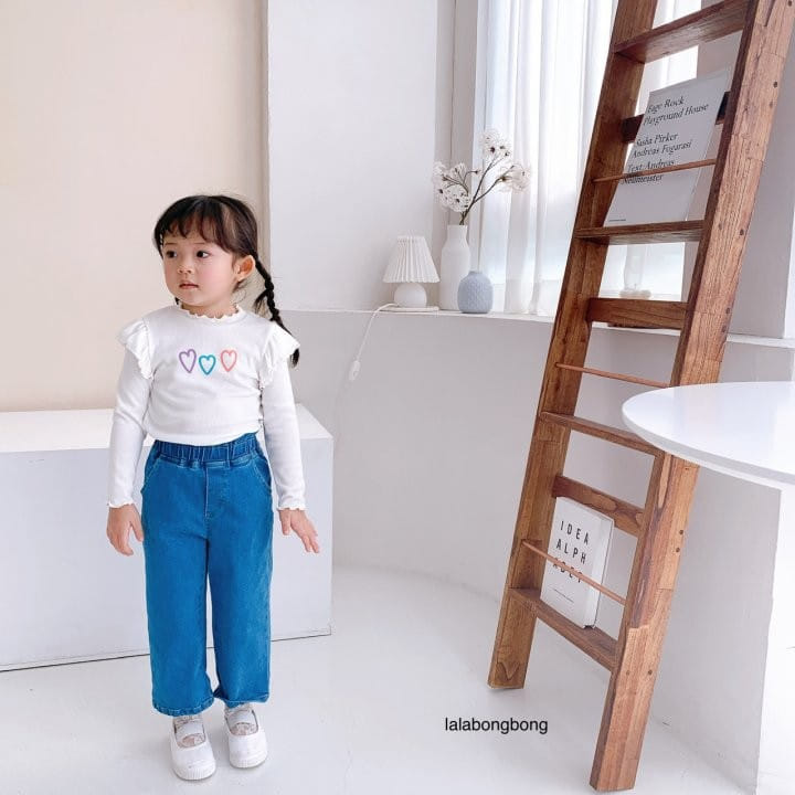 Lalabongbong - Korean Children Fashion - #todddlerfashion - Frill Jeans - 2