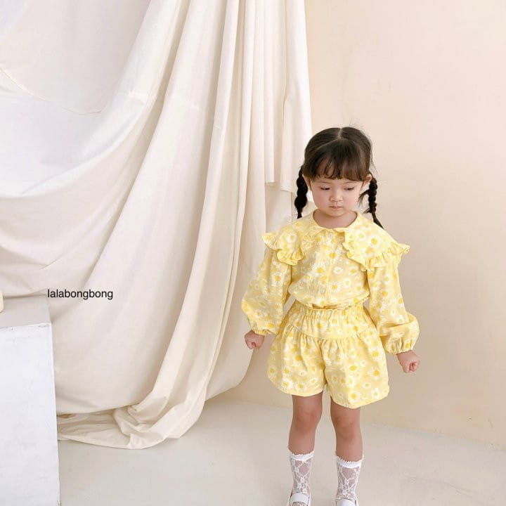 Lalabongbong - Korean Children Fashion - #todddlerfashion - Dasiy Top Bottom Set