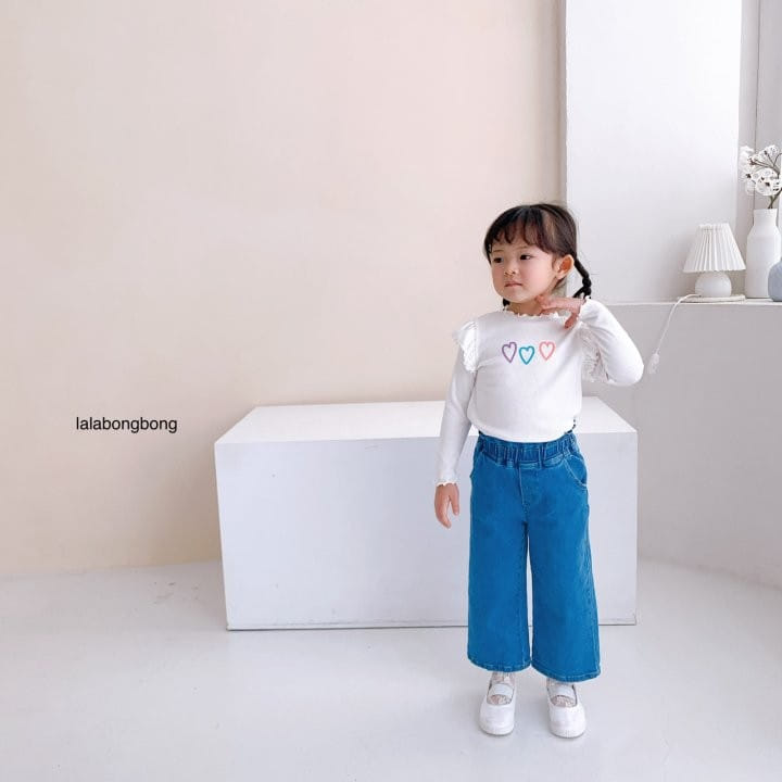 Lalabongbong - Korean Children Fashion - #toddlerclothing - Frill Jeans - 3