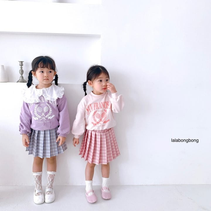 Lalabongbong - Korean Children Fashion - #toddlerclothing - Check Wrinkle Skirt