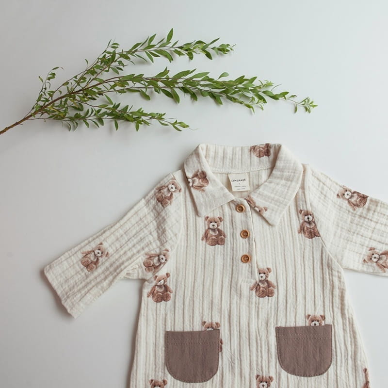 Lemonade - Korean Baby Fashion - #babyootd - Stick Bear Bodysuit - 6