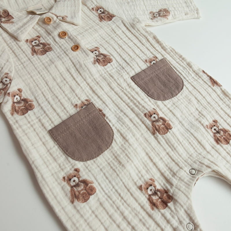 Lemonade - Korean Baby Fashion - #babyoutfit - Stick Bear Bodysuit - 8