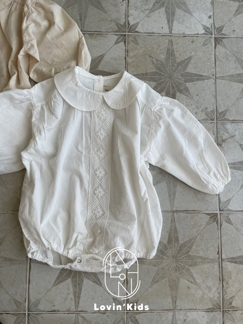 Lovin - Korean Baby Fashion - #babyfashion - Bebe Lace Collar Bodysuit - 2