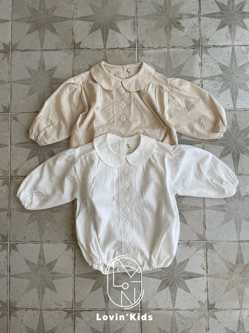 Lovin - Korean Baby Fashion - #babyfever - Bebe Lace Collar Bodysuit - 3