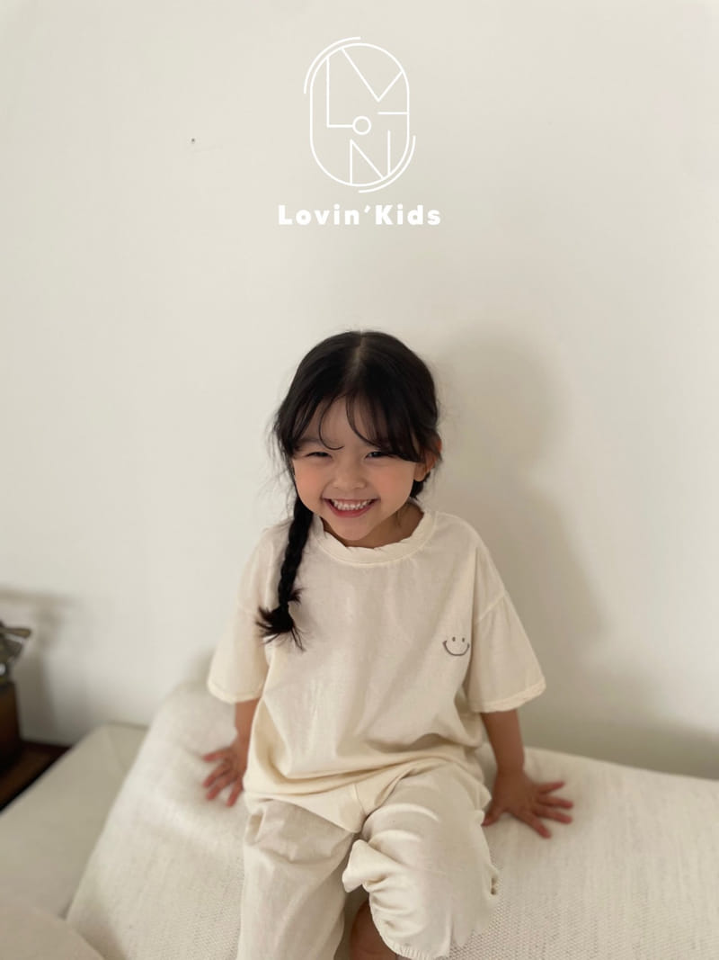 Lovin - Korean Children Fashion - #kidsstore - Smile Embrodiery Tee - 12