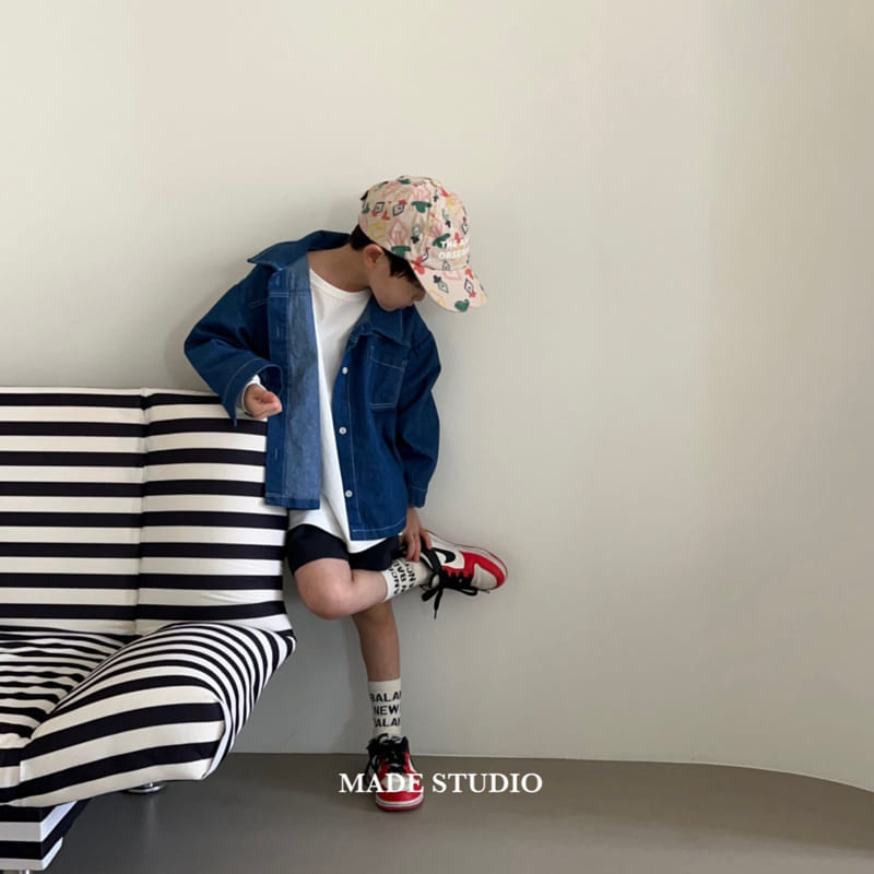 Made Studio - Korean Children Fashion - #kidsshorts - Denim Shirt - 2