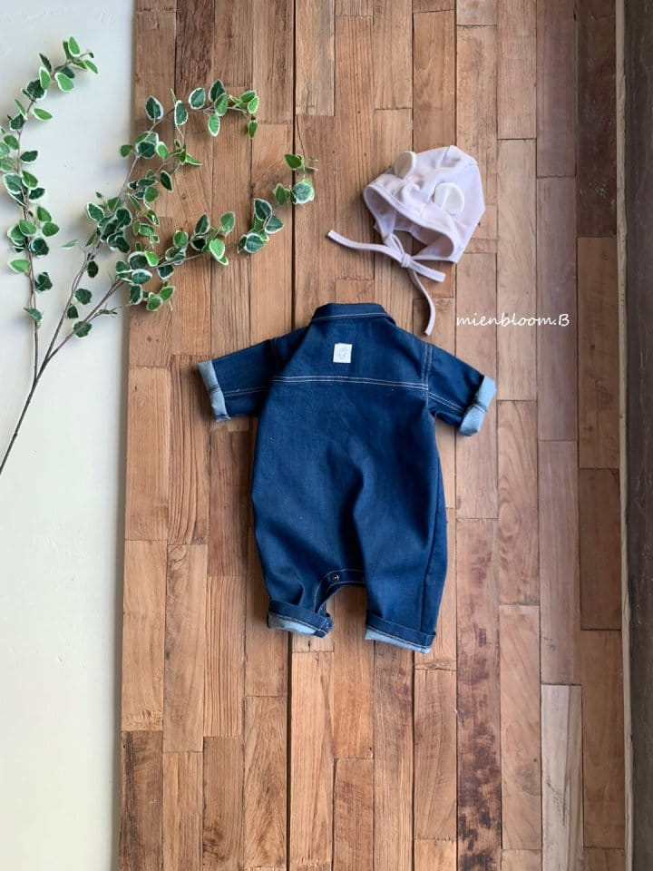 Mienbloom B - Korean Baby Fashion - #babyboutiqueclothing - Beeb Brocken Denim Bodysuit - 6