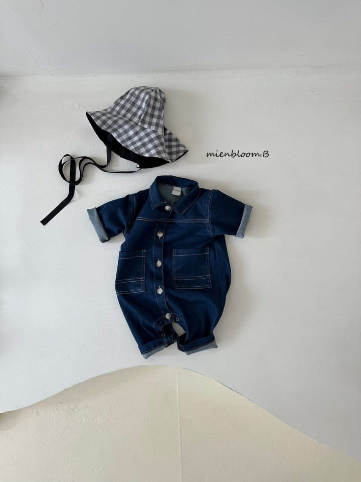 Mienbloom B - Korean Baby Fashion - #onlinebabyshop - Beeb Brocken Denim Bodysuit - 3