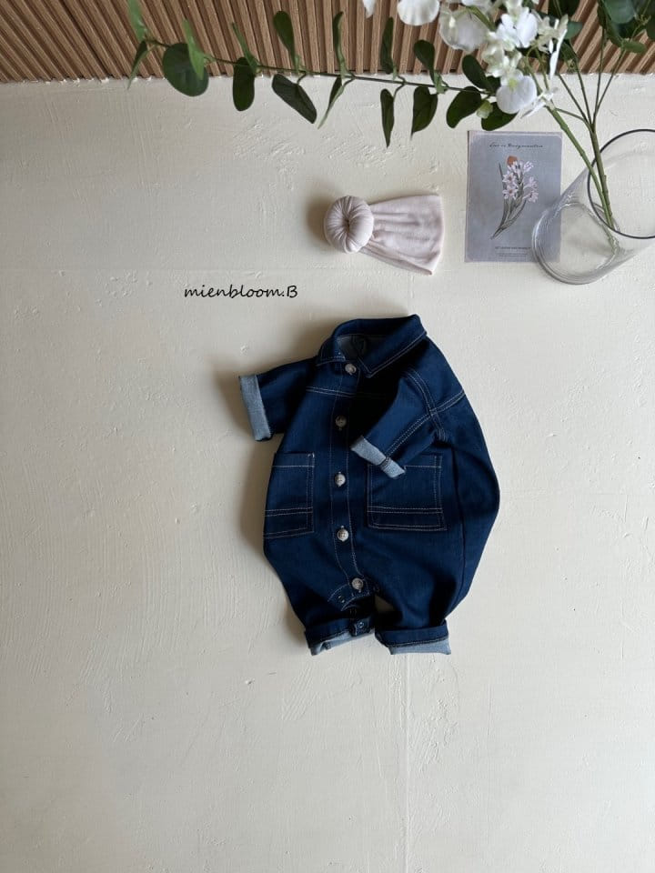 Mienbloom B - Korean Baby Fashion - #onlinebabyshop - Beeb Brocken Denim Bodysuit - 4