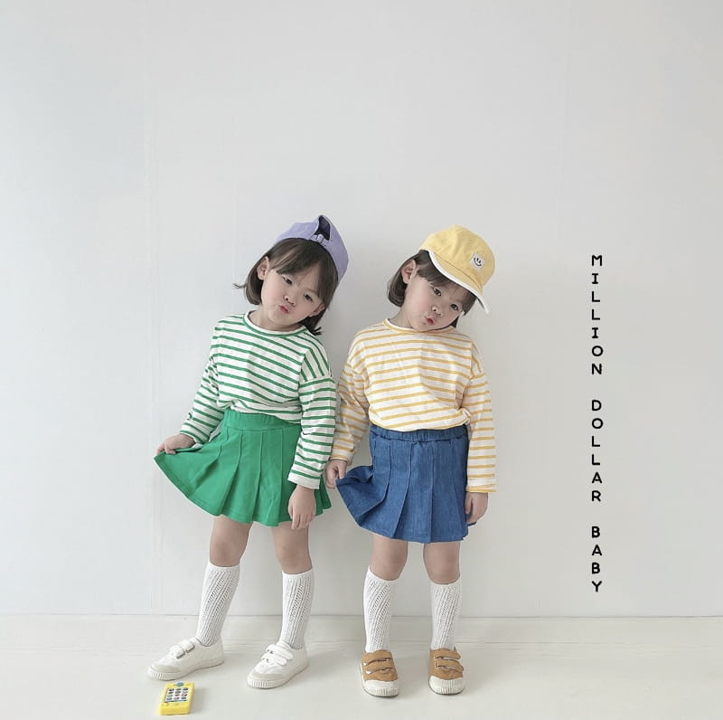 Million Dollar Baby - Korean Children Fashion - #childrensboutique - Stripes Bread Tee - 8