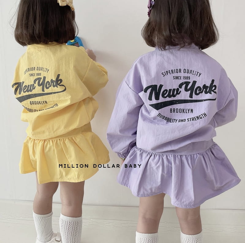 Million Dollar Baby - Korean Children Fashion - #kidsshorts - New York Anorak Top Skirt Set