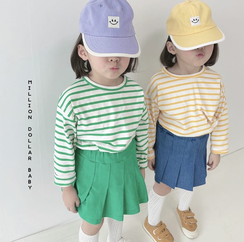 Million Dollar Baby - Korean Children Fashion - #prettylittlegirls - Stripes Bread Tee - 3