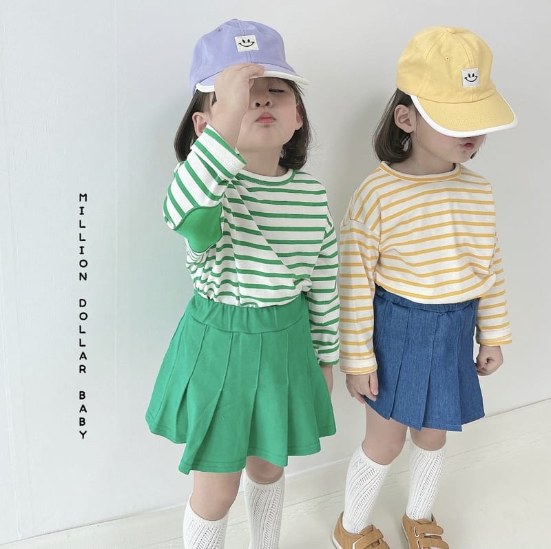 Million Dollar Baby - Korean Children Fashion - #prettylittlegirls - Stripes Bread Tee - 4