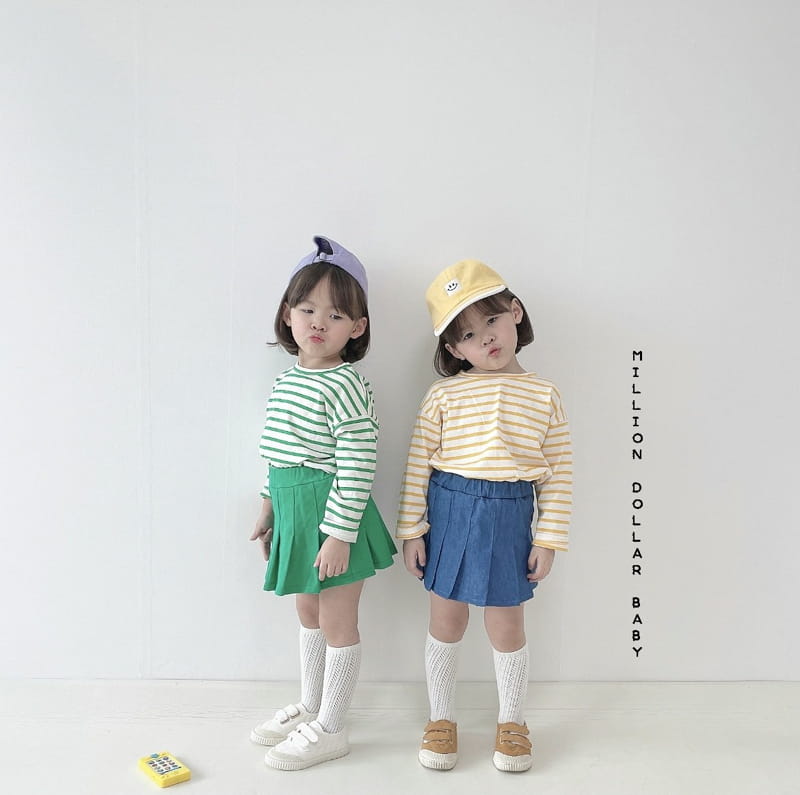 Million Dollar Baby - Korean Children Fashion - #toddlerclothing - Stripes Bread Tee - 5