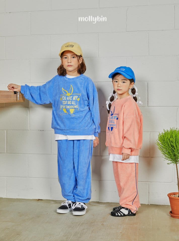 Mollybin - Korean Children Fashion - #Kfashion4kids - Rabbit Terry Top Bottom Set - 3