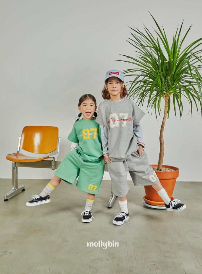 Mollybin - Korean Children Fashion - #Kfashion4kids - Lucky Short Sleeves Top Bottom Set - 2