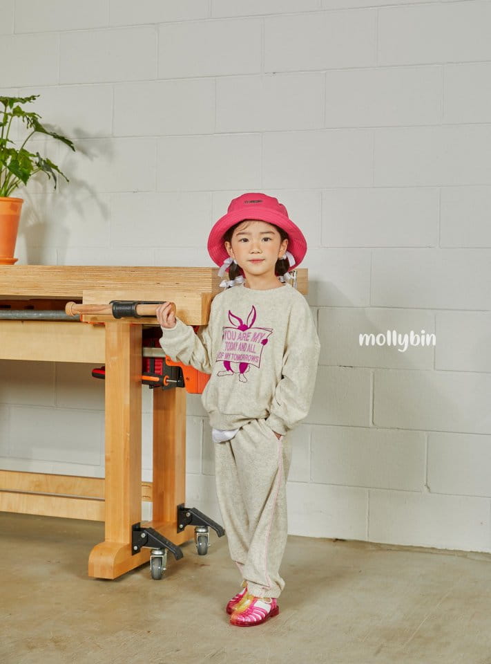 Mollybin - Korean Children Fashion - #childrensboutique - Rabbit Terry Top Bottom Set - 12