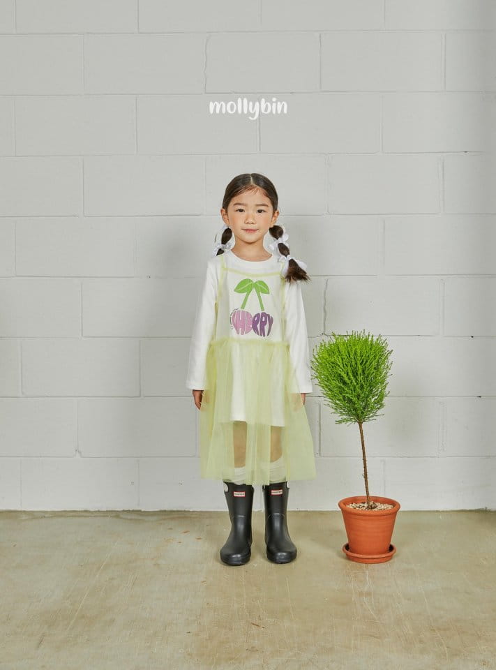 Mollybin - Korean Children Fashion - #childrensboutique - Cherry Tul One-piece - 7